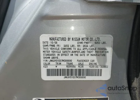 2007 Infiniti M35 Sport from USA, damaged, VIN JNKAY01E07M306690